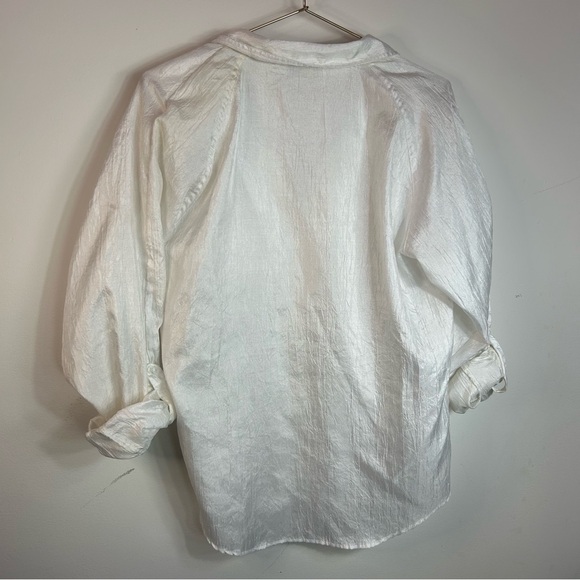 VINTAGE | DIANE VON FURSTENBERG White Bib Blouse - Picture 2 of 3